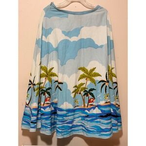 Willi Smith Tropical Palm Tree Beach Scene Skirt Size 4